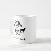 Pferd mit eigenem Namen Kaffeetasse (Vorderseite Links)