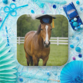 Pferd mit einem marineblauen Abschluss Hut Pappteller (Party)