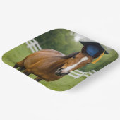 Pferd mit einem marineblauen Abschluss Hut Pappteller (Gewinkelt)