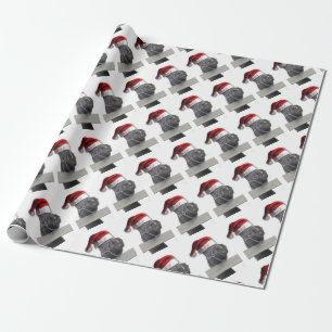Pferd mit einem Weihnachtsmannhut Geschenkpapier