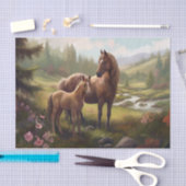 Pferd mit Foal Seidenpapier (Handwerk)