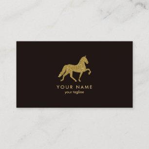 Pferd mit Goldenem Glitzer   Pferdetrainer Visitenkarte