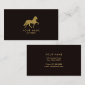 Pferd mit Goldenem Glitzer | Pferdetrainer Visitenkarte (Vorne/Hinten)
