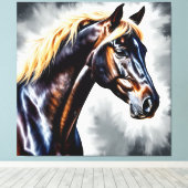 Pferd mit Goldmane Leinwanddruck (Insitu (Holzboden))