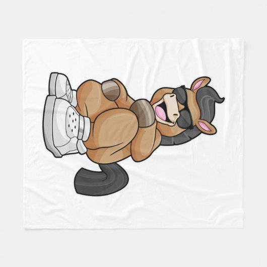 Pferd mit großen Schuhen Fleecedecke (Vorderseite (Horizontal))