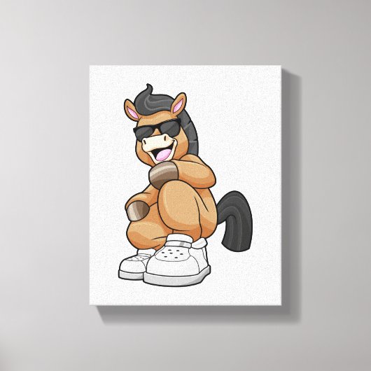 Pferd mit großen Schuhen Leinwanddruck (Vorderseite)