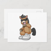 Pferd mit großen Schuhen Postkarte (Vorne/Hinten)