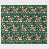 Pferd mit Grün verziert das Greetin der grünen Geschenkpapier (Flach)