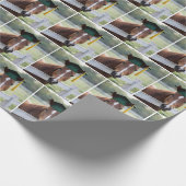 Pferd mit grüner Abschlussmütze Geschenkpapier (Ecke)