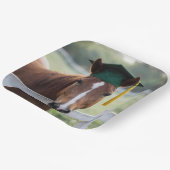 Pferd mit grüner Abschlussmütze Pappteller (Gewinkelt)