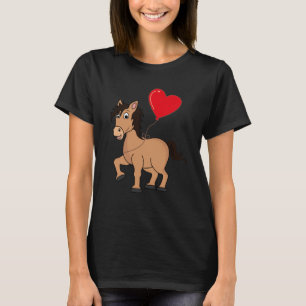 Pferd mit Herzballon Valentinstag Liebe Jungen T-Shirt
