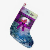 Pferd mit Holiday Ribbon und Winterlandschaft Kleiner Weihnachtsstrumpf (Vorderansicht (hängend))
