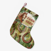 Pferd mit Hufeisen Hintergrund Kleiner Weihnachtsstrumpf (Vorderansicht (hängend))