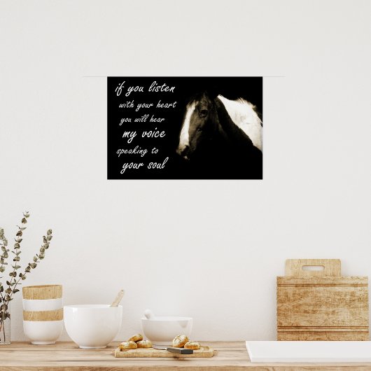 Pferd mit Ihrem Soul Pferdetherapie Poster (Küche)