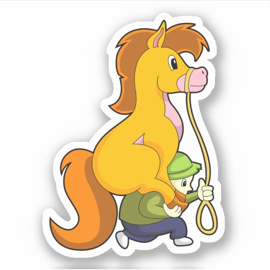 Pferd mit Junge.PNG Aufkleber (Vorderseite)