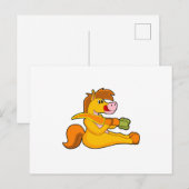Pferd mit Karotte Postkarte (Vorne/Hinten)