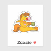 Pferd mit Karrot Aufkleber (Blatt)