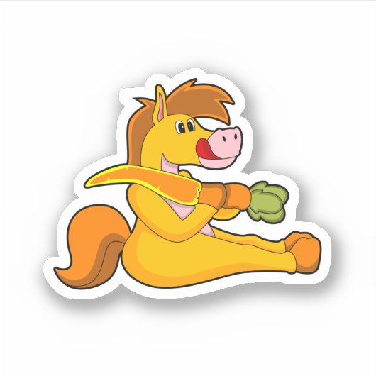 Pferd mit Karrot Aufkleber (Vorderseite)