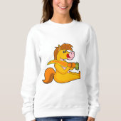 Pferd mit Karrot Sweatshirt (Vorderseite)