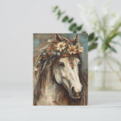 Pferd mit Krone Postkarte (Stehend Vorderseite)
