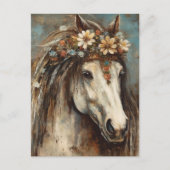 Pferd mit Krone Postkarte (Vorderseite)
