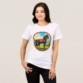 Pferd mit lebhaftem Hintergrund Tri-Blend Shirt (Vorderseite voll)