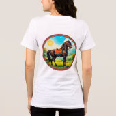 Pferd mit lebhaftem Hintergrund Tri-Blend Shirt (Rückseite)