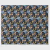 Pferd mit leichtem Weihnachtskranz Geschenkpapier (Flach)