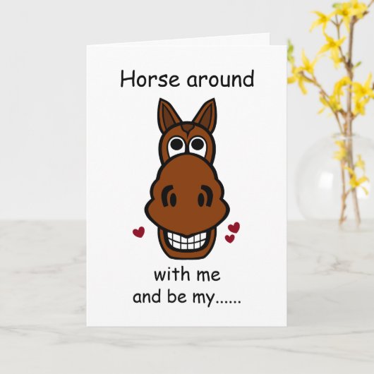 Pferd mit mir, Valentinstag Pferd Karte (Gelbe Blume)