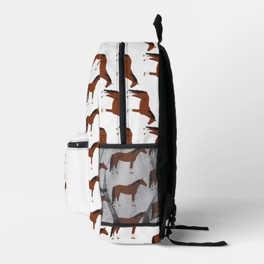 Pferd Mit Monogramm zurück zur Schule Bedruckter Rucksack (Rechts)