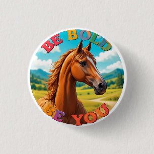 Pferd mit Motivationszitat Button