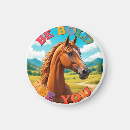 Pferd mit Motivationszitat Magnet (Vorne)