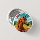 Pferd mit Motivierend Angebot Button (Vorne & Hinten)