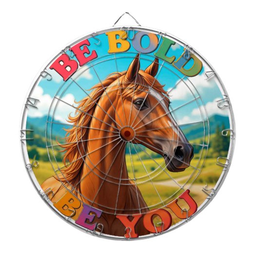 Pferd mit Motivierend Angebot Dartscheibe (vorne)