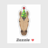 Pferd mit Party-Hut Aufkleber (Blatt)