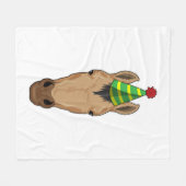 Pferd mit Party-Hut Fleecedecke (Vorderseite (Horizontal))