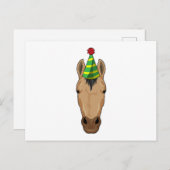 Pferd mit Party-Hut Postkarte (Vorne/Hinten)