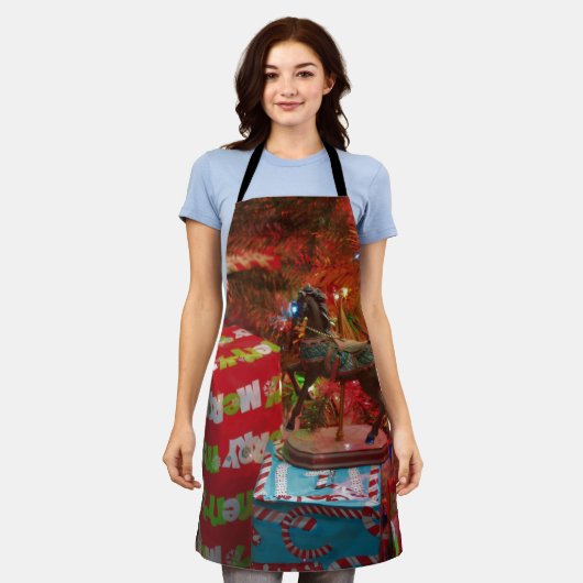 Pferd mit Präsenten Melaminplatte Schürze (Getragen)