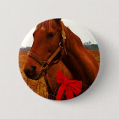 Pferd mit Red Bow Button (Vorderseite)