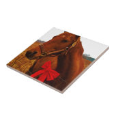 Pferd mit Red Bow Fliese (Seite)