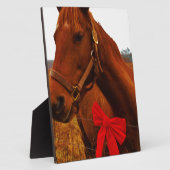 Pferd mit Red Bow Fotoplatte (Seite)