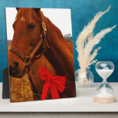 Pferd mit Red Bow Fotoplatte (Seite)