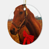 Pferd mit Red Bow Keramikornament (Links)