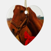 Pferd mit Red Bow Keramikornament (Rechts)
