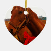Pferd mit Red Bow Keramikornament (Vorne)