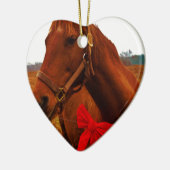 Pferd mit Red Bow Keramikornament (Links)