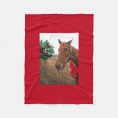 Pferd mit Red Bow Mistletoe Fleecedecke (Vorderseite)