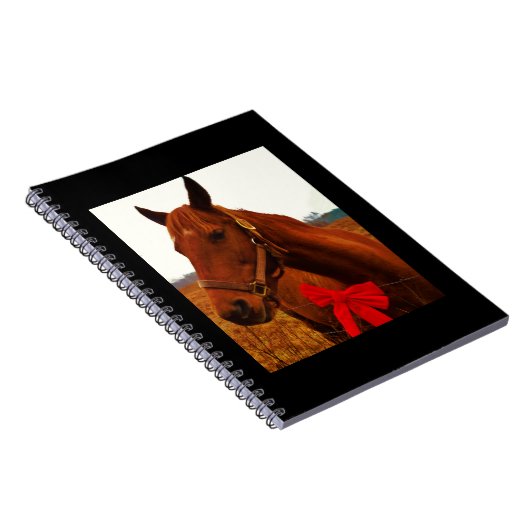 Pferd mit Red Bow Notizblock (Rechte Seite)