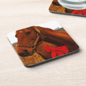 Pferd mit Red Bow Untersetzer (Linke Seite)