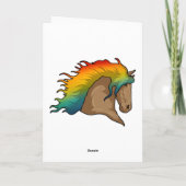 Pferd mit Regenbogenhaaren Karte (Rückseite)